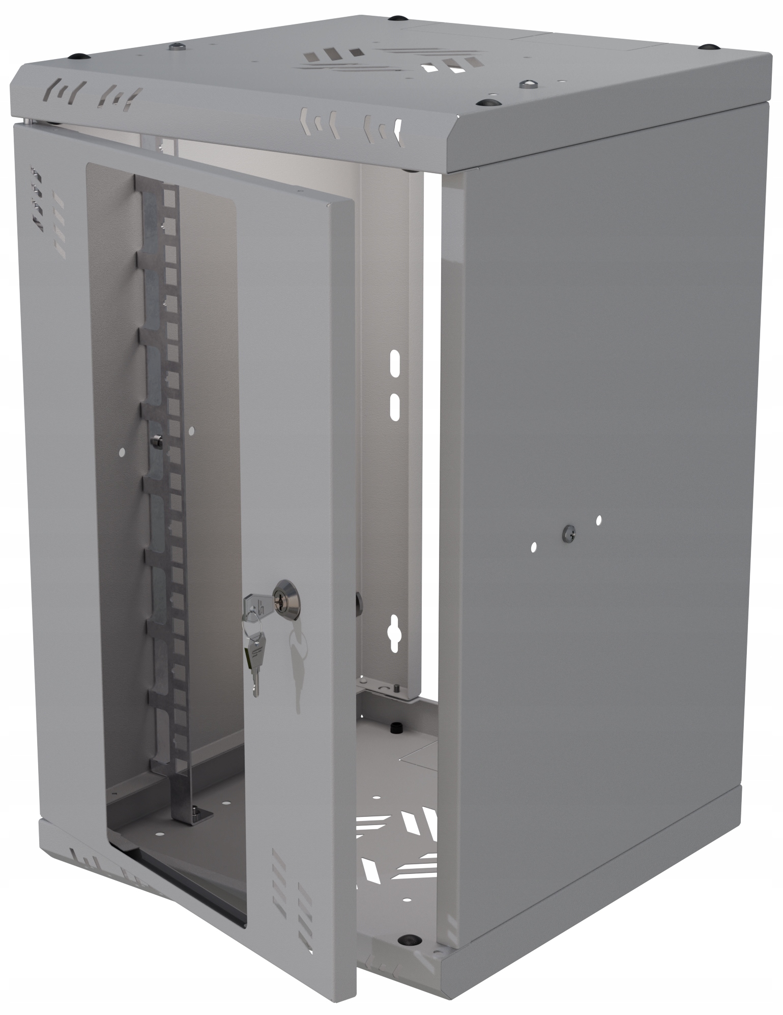 Skříň Rack 10" 9U 300 mm Serverové závěsné dveře se sklem Šedá Stalflex