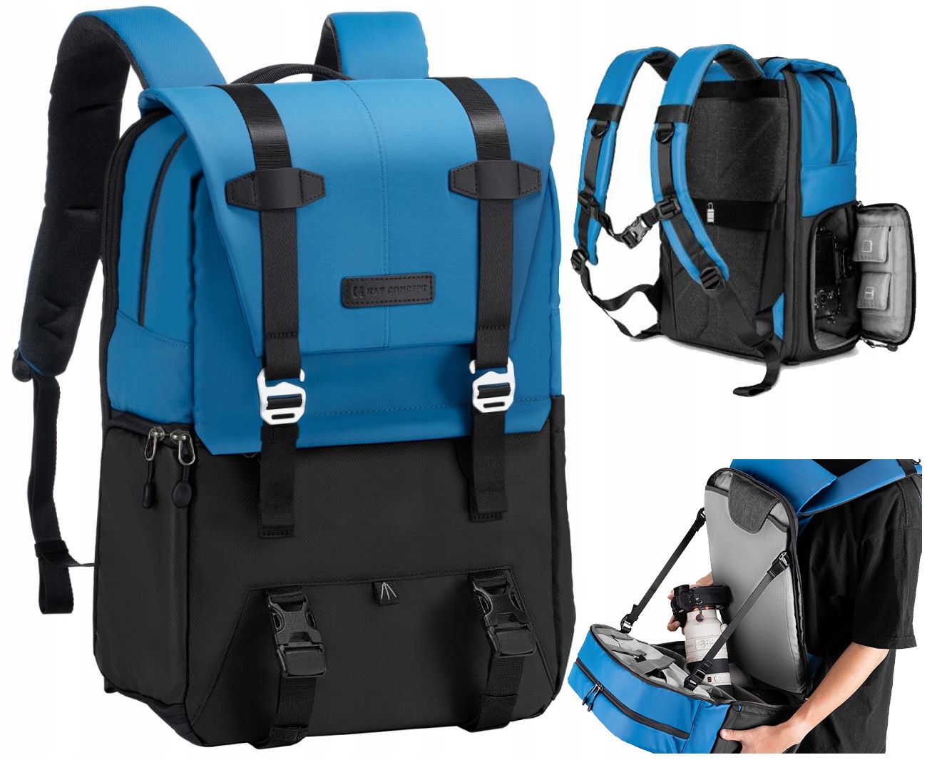 K&f Batoh fotografický batoh 20 l na cestovní fotoaparát Voděodolný Pro