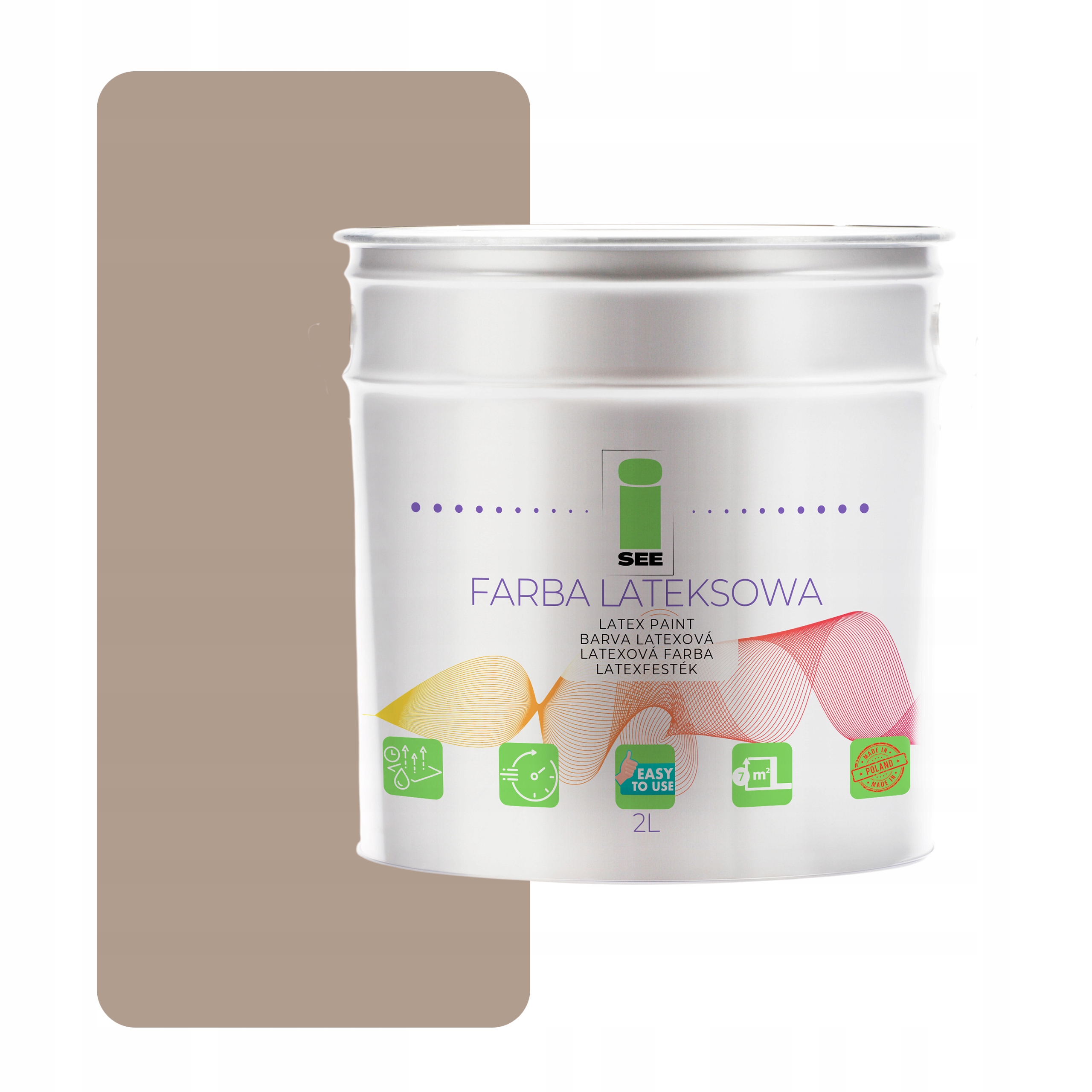 Barva Barva Na Stěny Prodyšná, Hnědá, Světlá, 2 L, Hypoalergenní