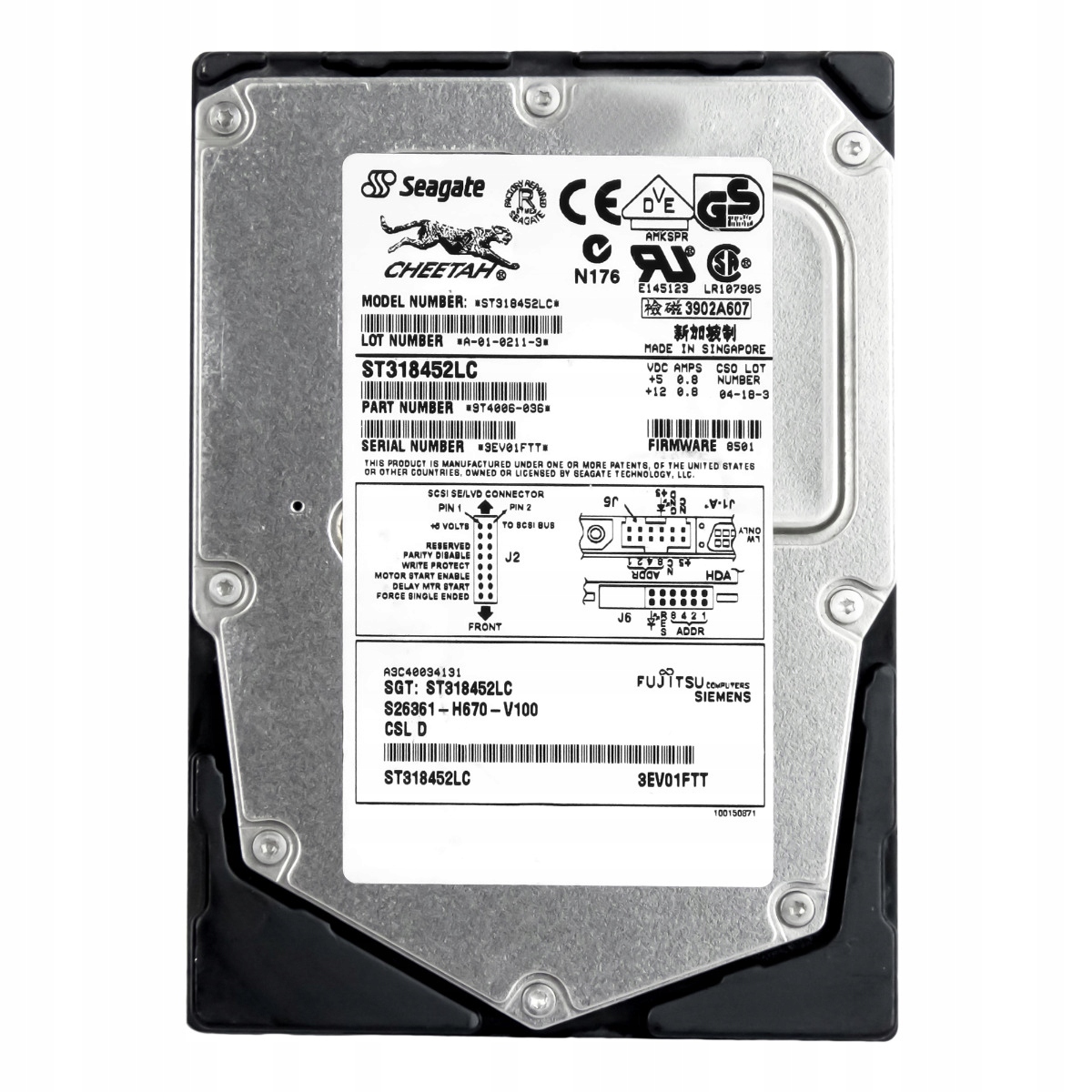 Fujitsu A3C40034131 18GB 15K 8MB Scsi U160 3.5'' ST318452LC