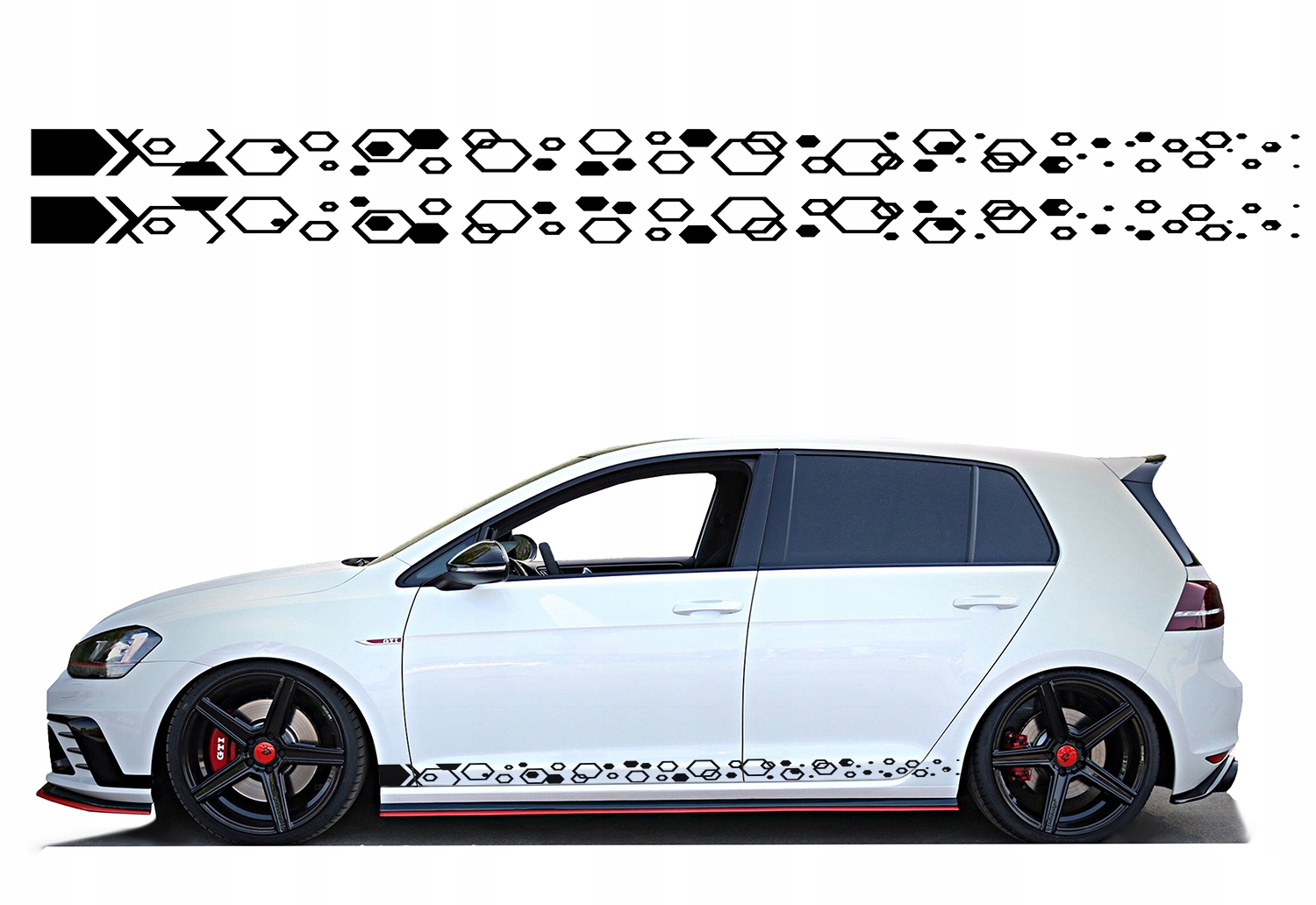 Samolepka Pásek Na Bok Auta Hexagon 220X8 cm