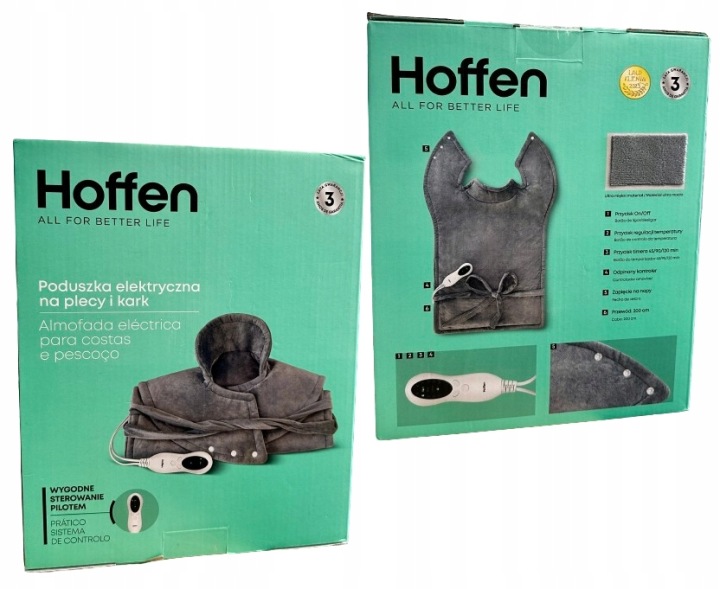 Hoffen Poduszka elektryczna na plecy i kark 130W