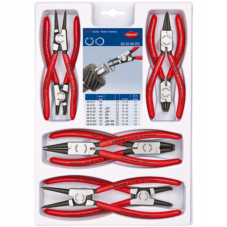 Zestaw Szczypiec -pierścieni Osadczych 8CZ Knipex