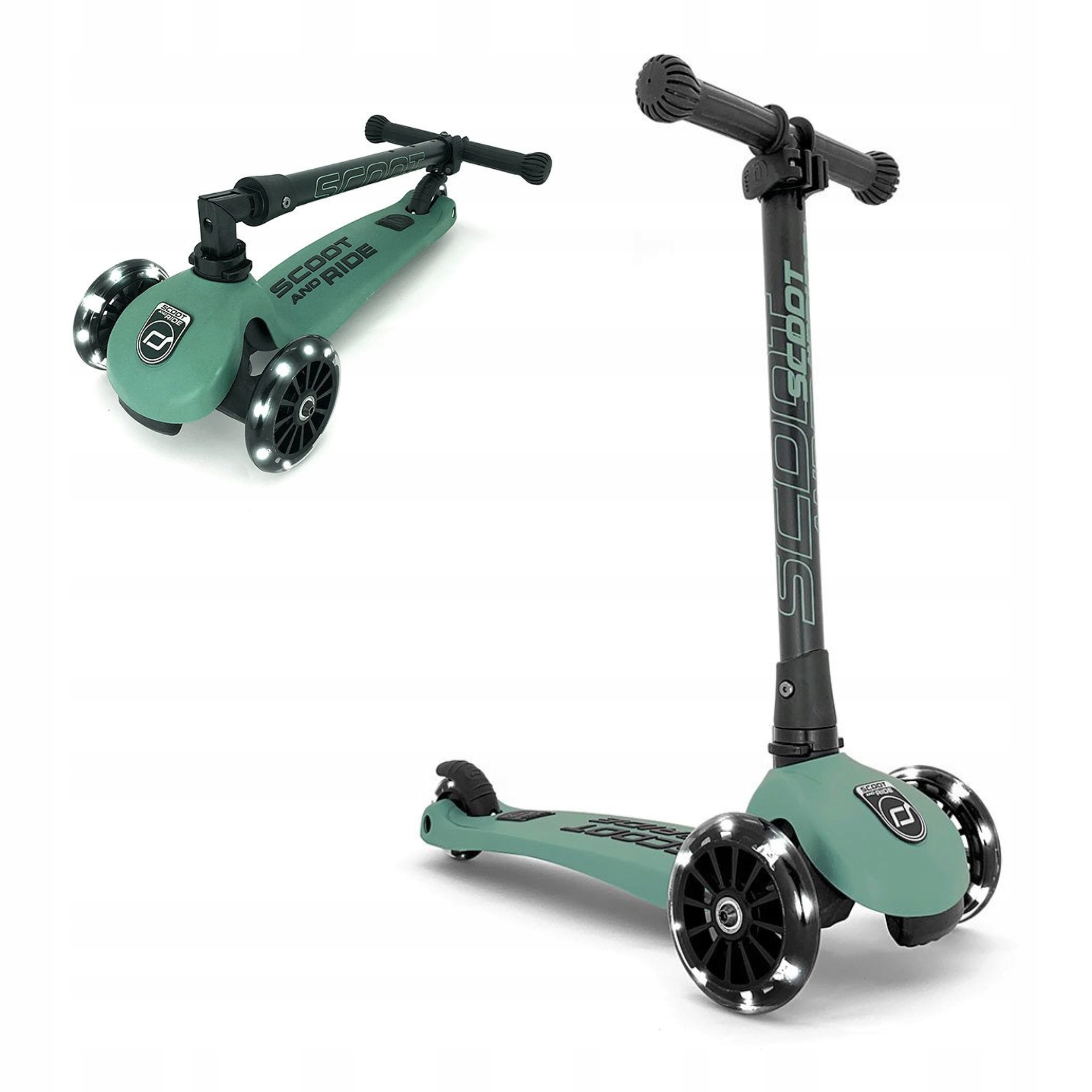 Scoot and Ride Highwaykick 3 Led Forest Hulajnoga Trójkołowa Składana 3+