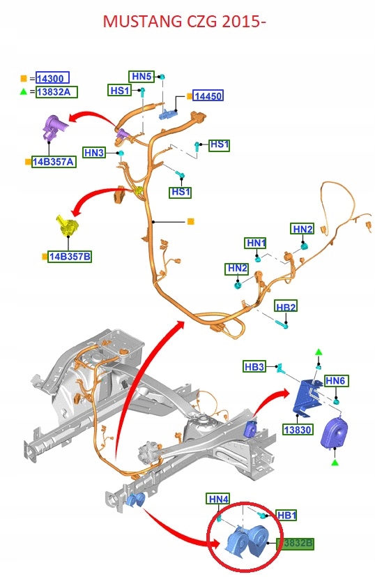 KLAKSON FORD MUSTANG 15-17 1908657 _FR3T-13A803-DA Wersja Europejska