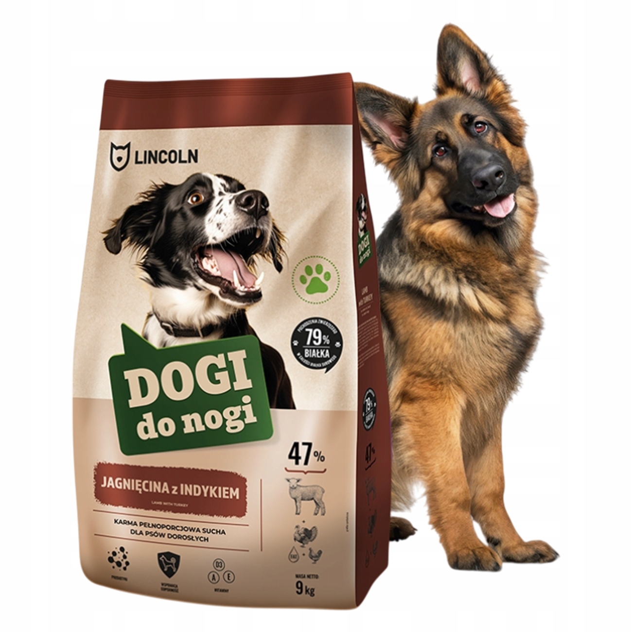 Sucha Karma Dla Psa 9KG Jagnięcina Indyk Premium Naturalna