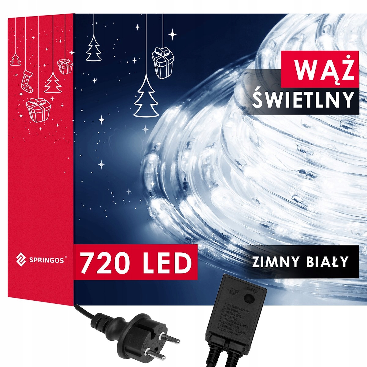 

Wąż Świetlny 720LED Lampki Choinkowe Zewnętrzny 30