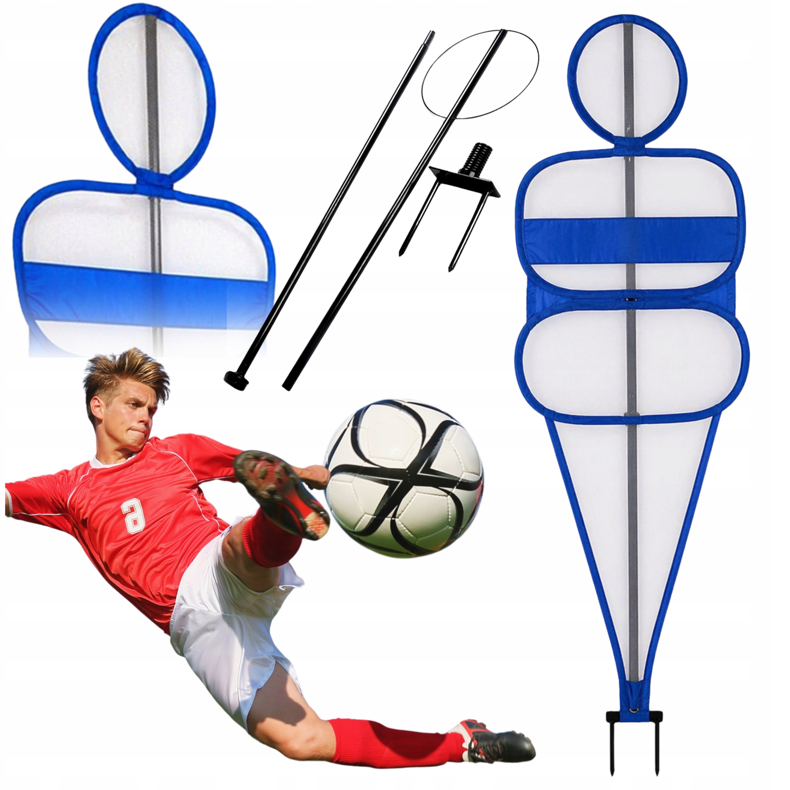 Profesjonalny Mur Piłkarski Treningowy Przeszkoda Na Sprężynie Wysoki 170cm