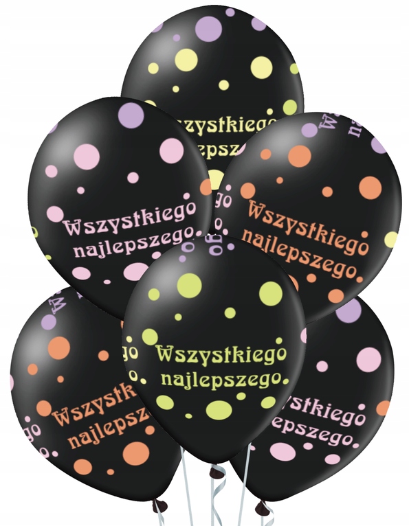

Balony czarne wszystkiego najlepszego 6szt Pp