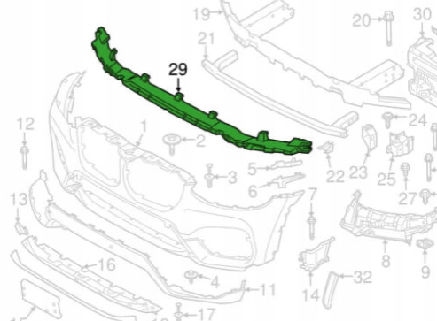 ABSORBER zderzaka pianka przód BMW X3 G01 X4 G02 Numer katalogowy części 8070395