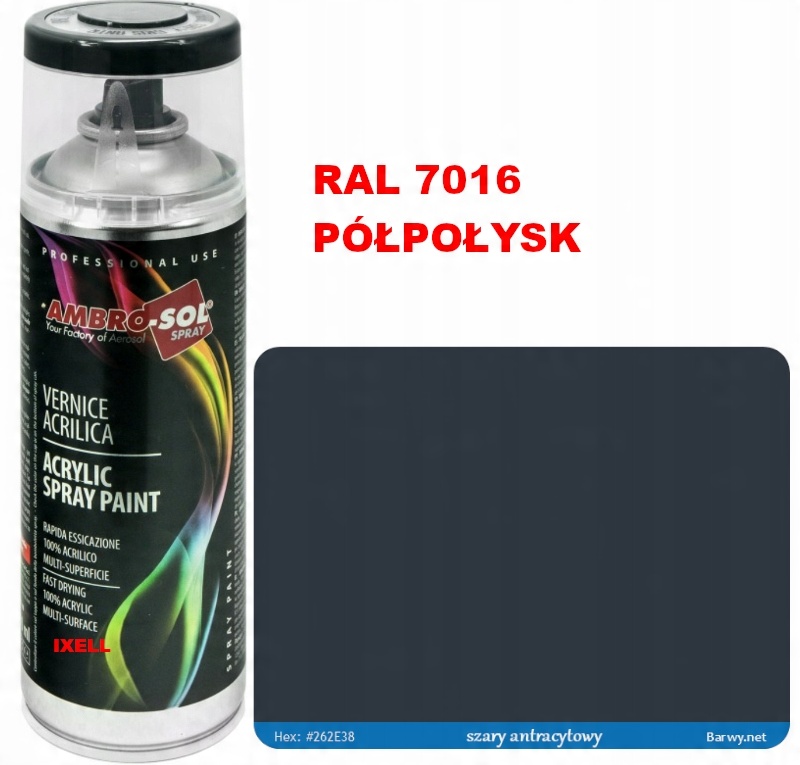 

Ral 7016 Półmat Lakier Spray antracyt szary 1233