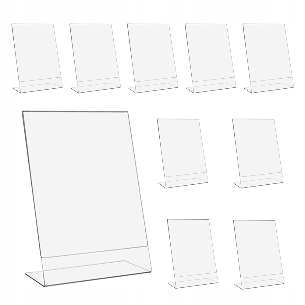 10SZT Stojak Na Cenę Opis Ulotkę A4 Pionowy Pion Ekspozytor Szkło akrylowe
