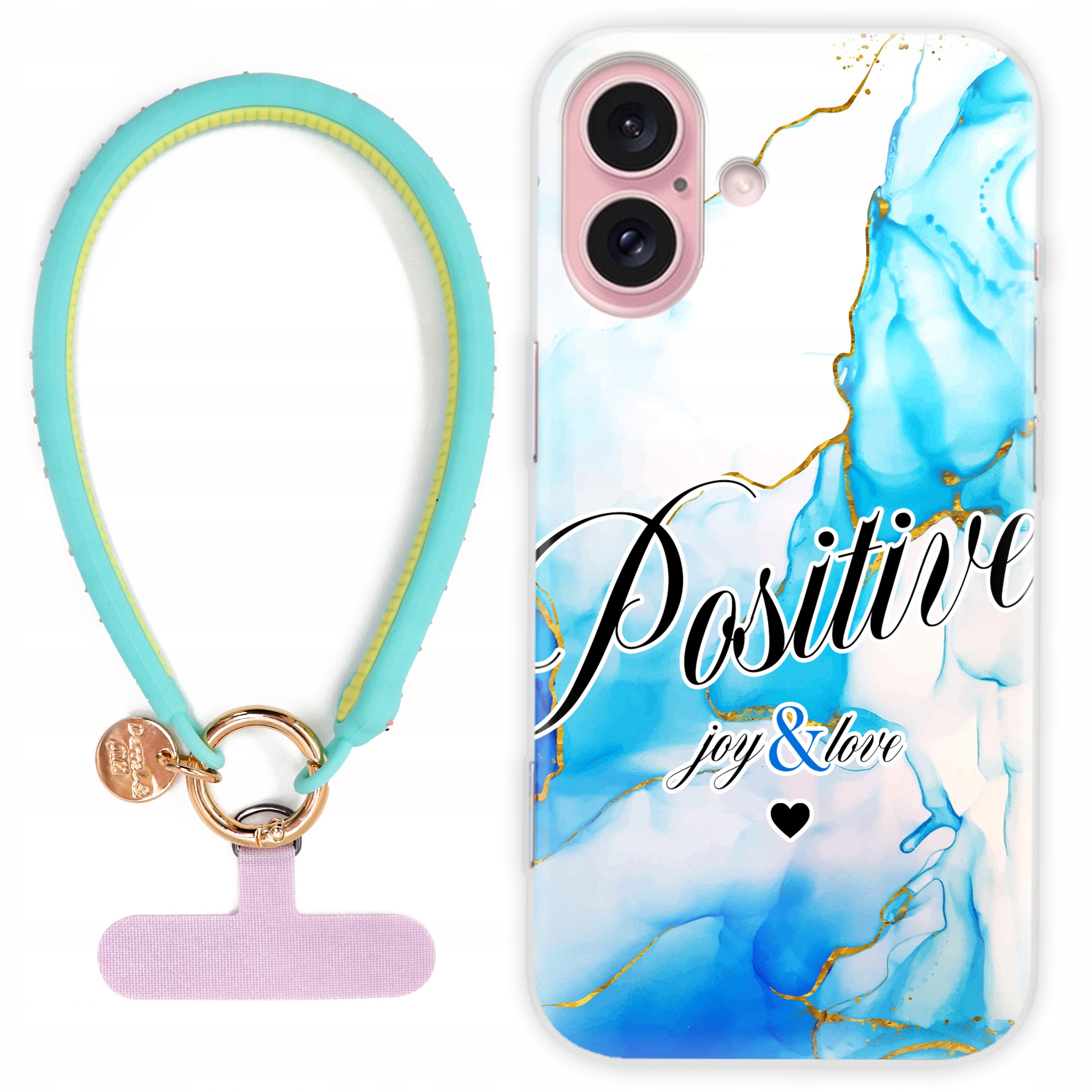 Puzdro Pre iPHONE 16 Silný obal v modro-zlatom vzore držiak na telefón