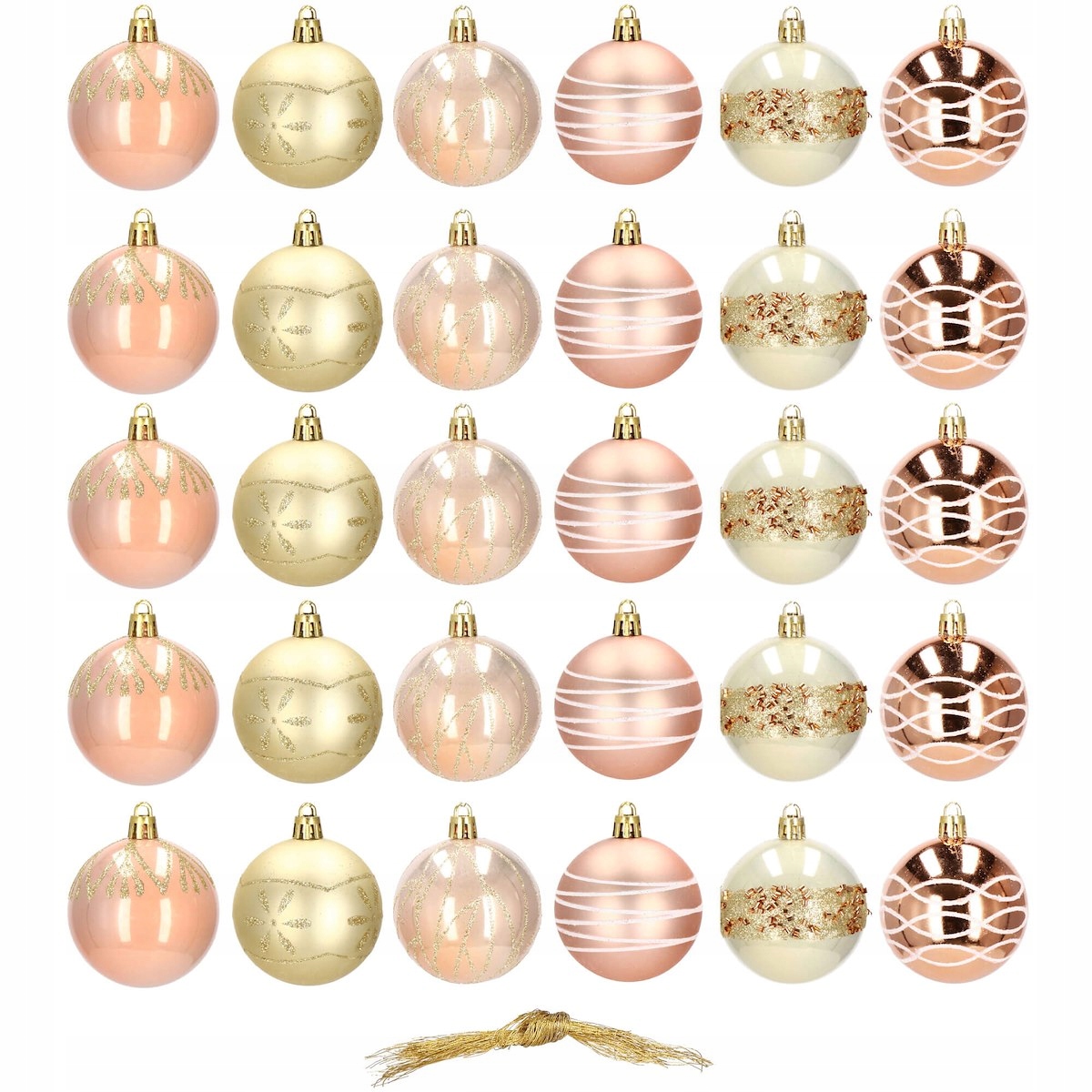 

Bombki Choinkowe 6CM Rose Gold 30SZT. Święta