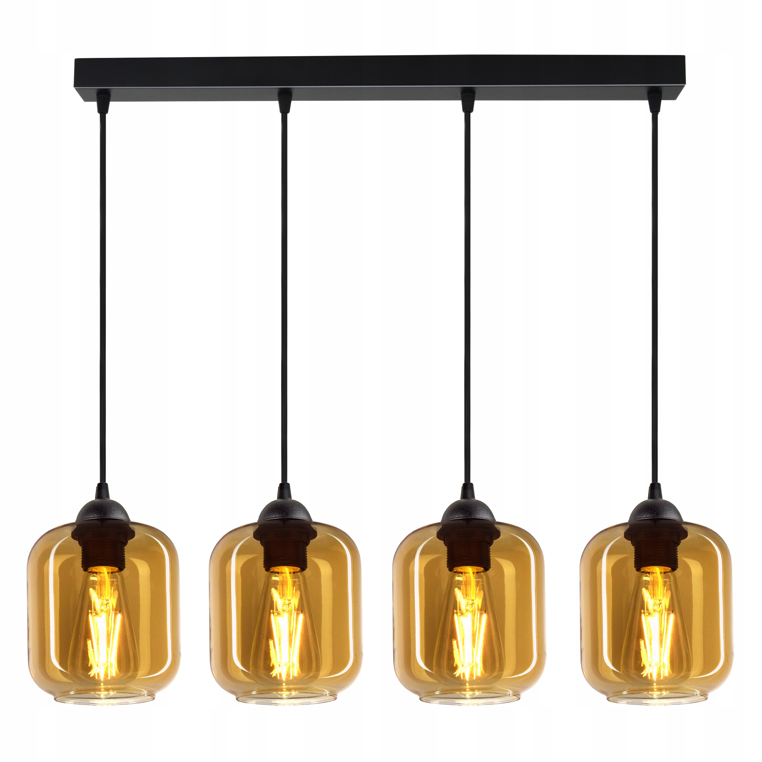 

Lampa Wisząca Żyrandol Plafon 4 Klosze Miód Led