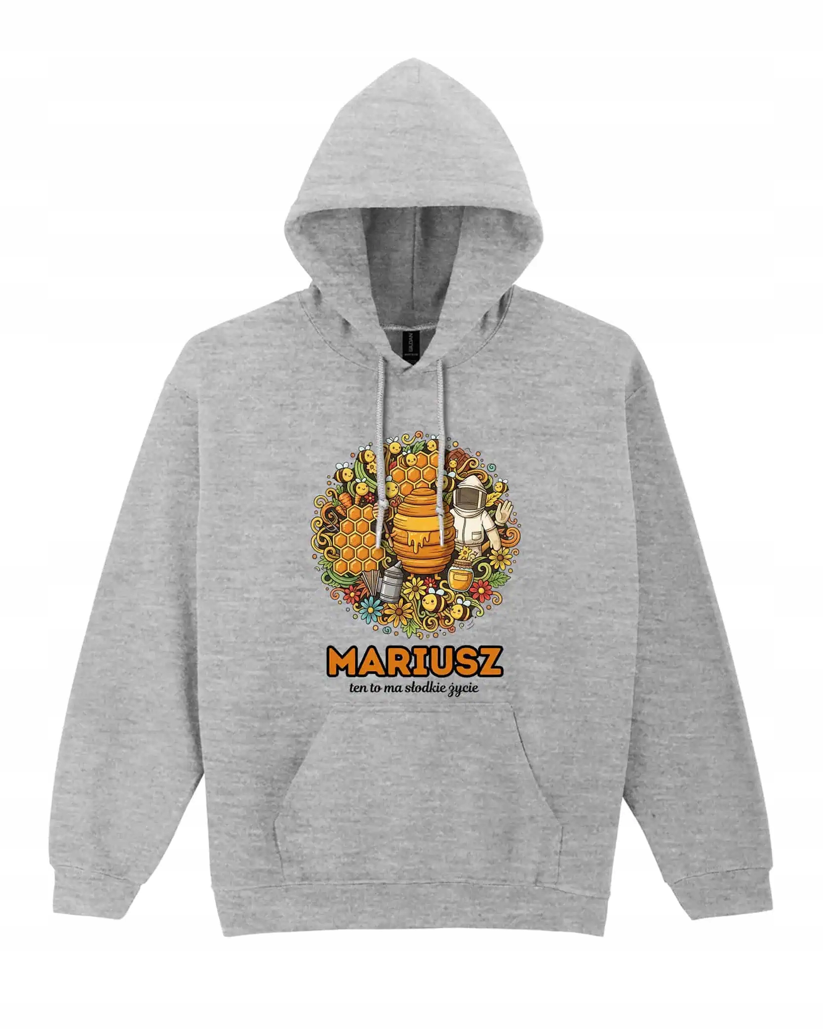 Mikina s kapucí Včelař Personalizovaná Ilustrační Šedá M