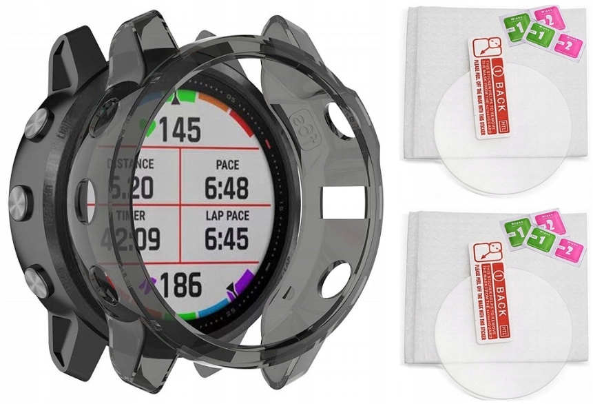 

Szkło 9H x2 Etui do Garmin Fenix 6s/6s Pro Solar