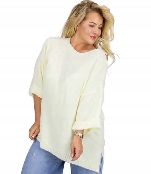 Klasický dámský oversize asymetrický svetr – Agrafka unisize