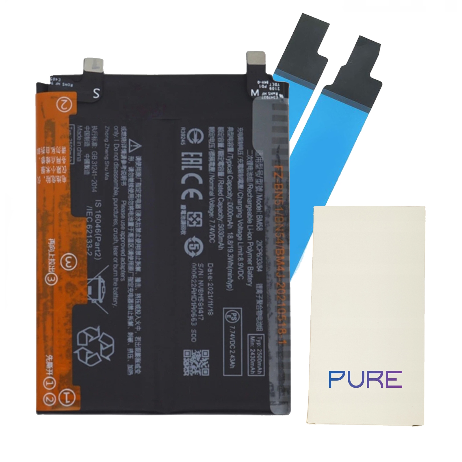 Pure Bateria do Xiaomi Mi 11T Pro BM58 5000mAh