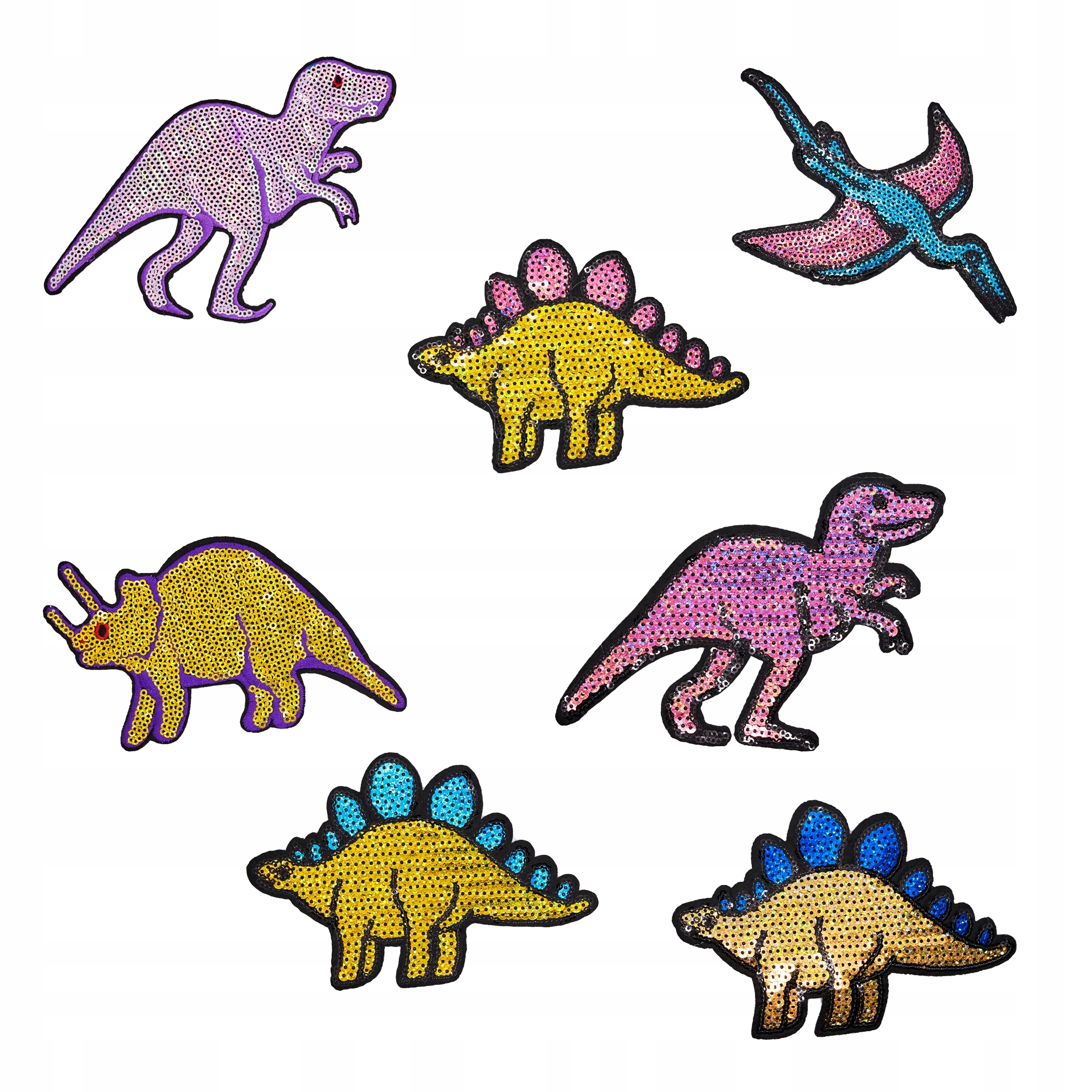 

Dinozaury Naprasowanki termo Zestaw 7 sztuk cekiny