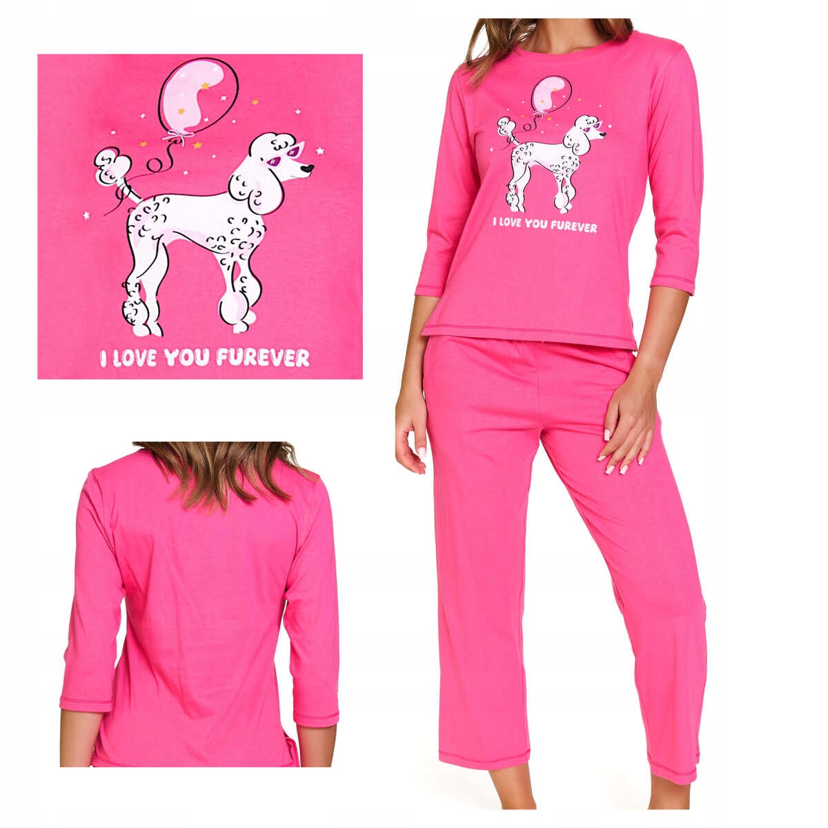 Doctor Nap Dámské bavlněné pyžamo s dlouhým rukávem Pm 7356 peony L