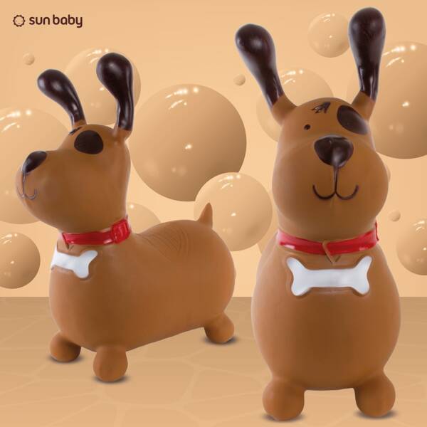 Skoczek gumowy dla dzieci REKSIO 60 cm brązowy do skakania z pompką Rodzaj skoczki