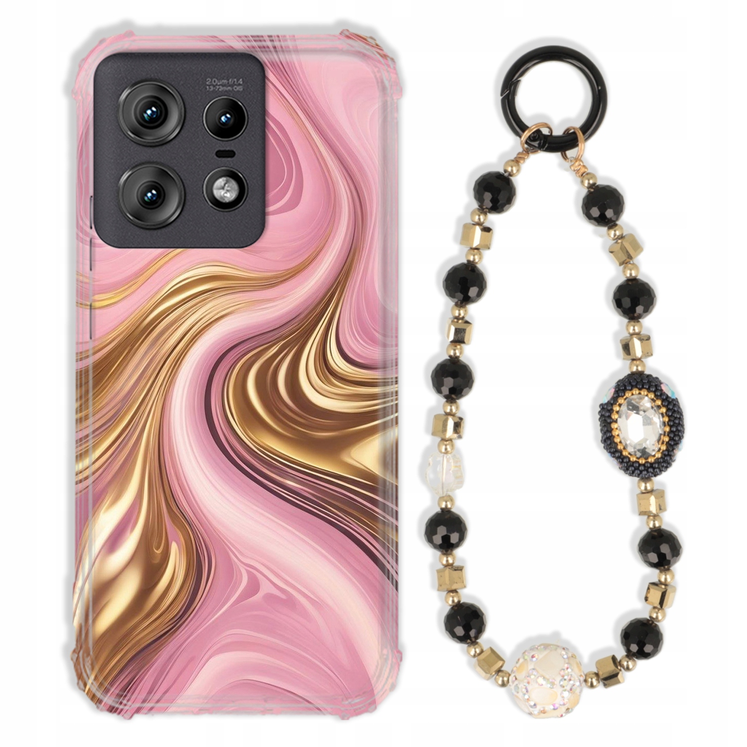 Puzdro Pre Motorola Edge 50 Pro Antishock Zirkóny Čierno Zlaté|pevné|pevné