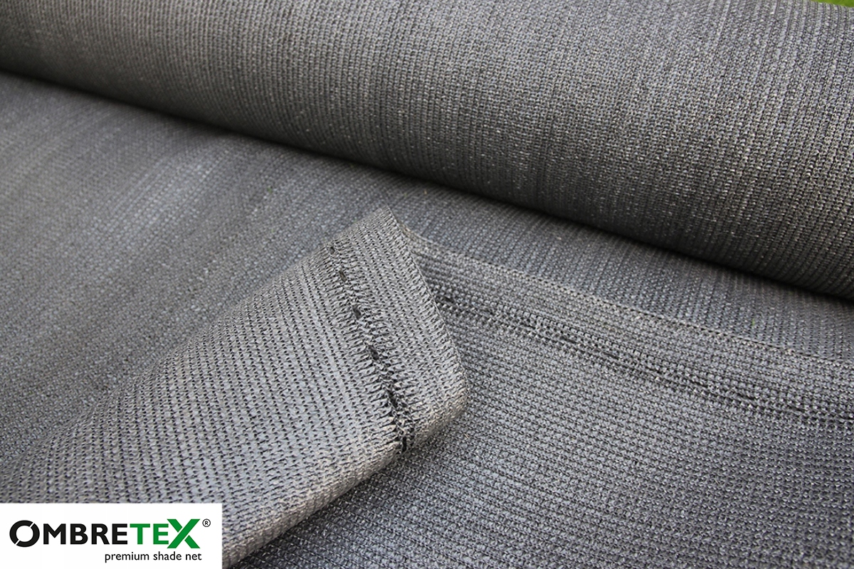SIATKA CIENIUJĄCA MATA MASKUJĄCA NA PŁOT 1,5x10m 95% grafit GRAFITOWA Producent Ombretex