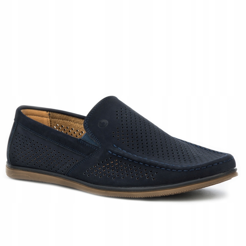 Polobotky mokasíny vč. Kůže prodyšné Ažurové nazouvací lehké Wojtyłko 44