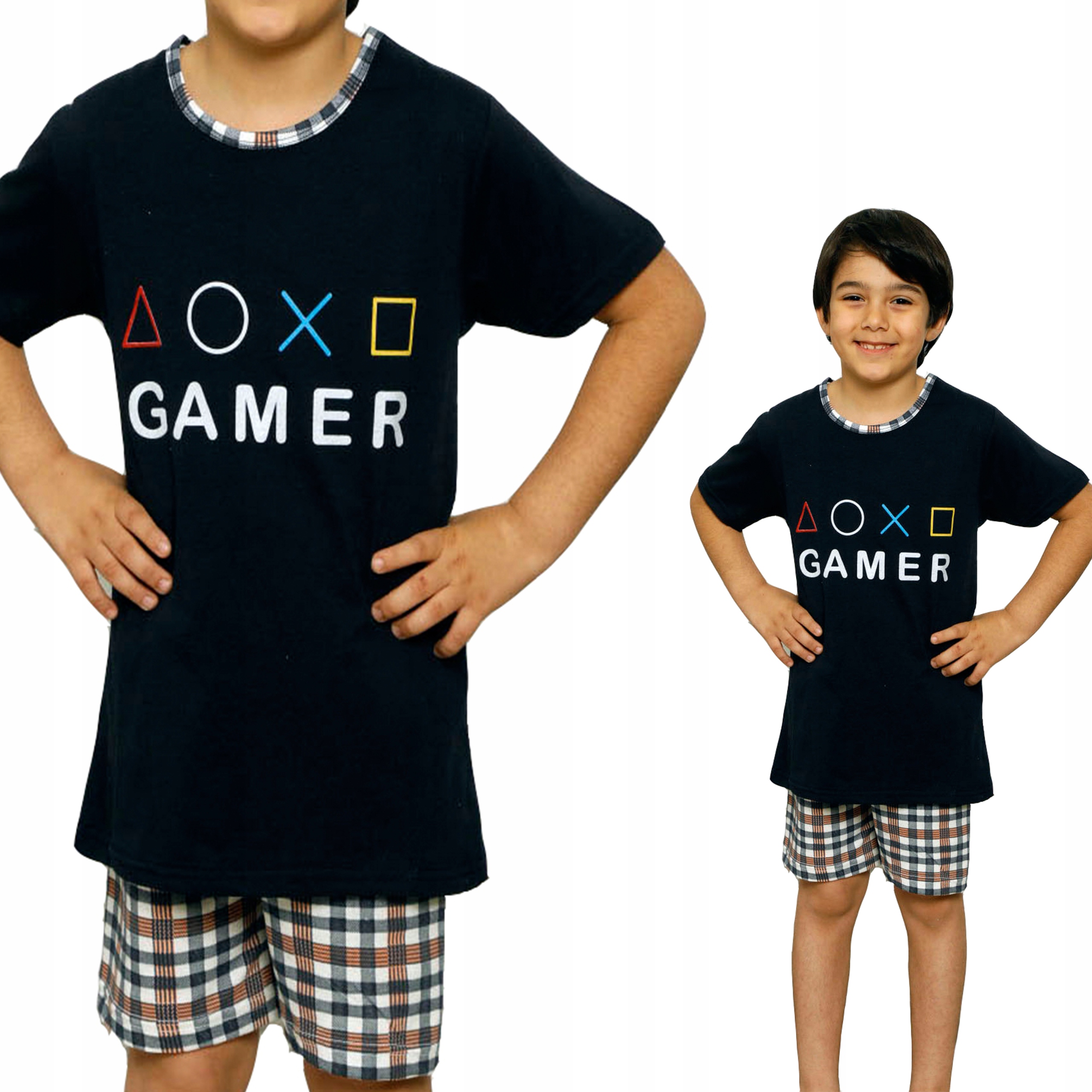 

Piżama Chłopięca dziecięca Krótka Kratka Gamer