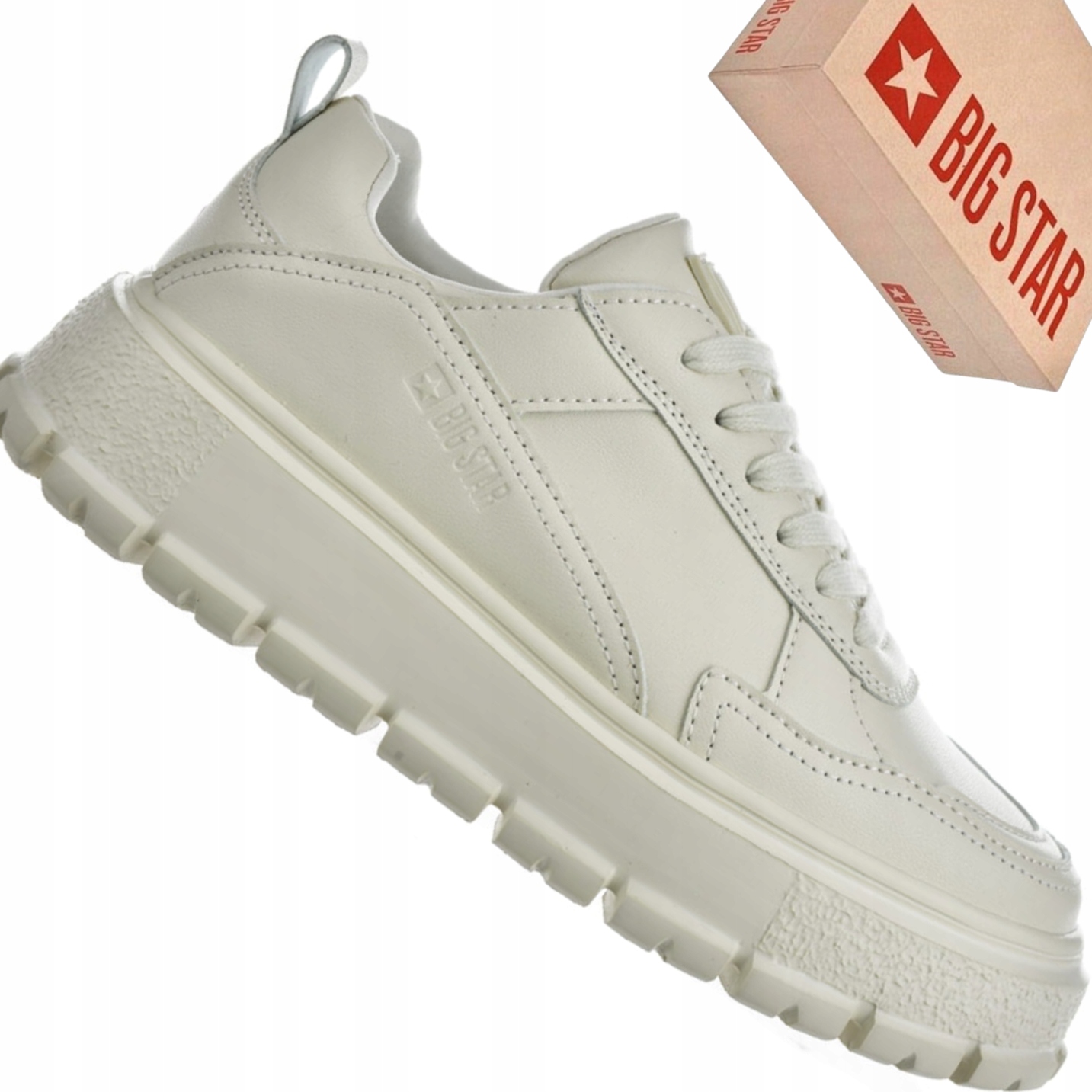 Sneakersy damskie Big Star NN274374 jasne platforma