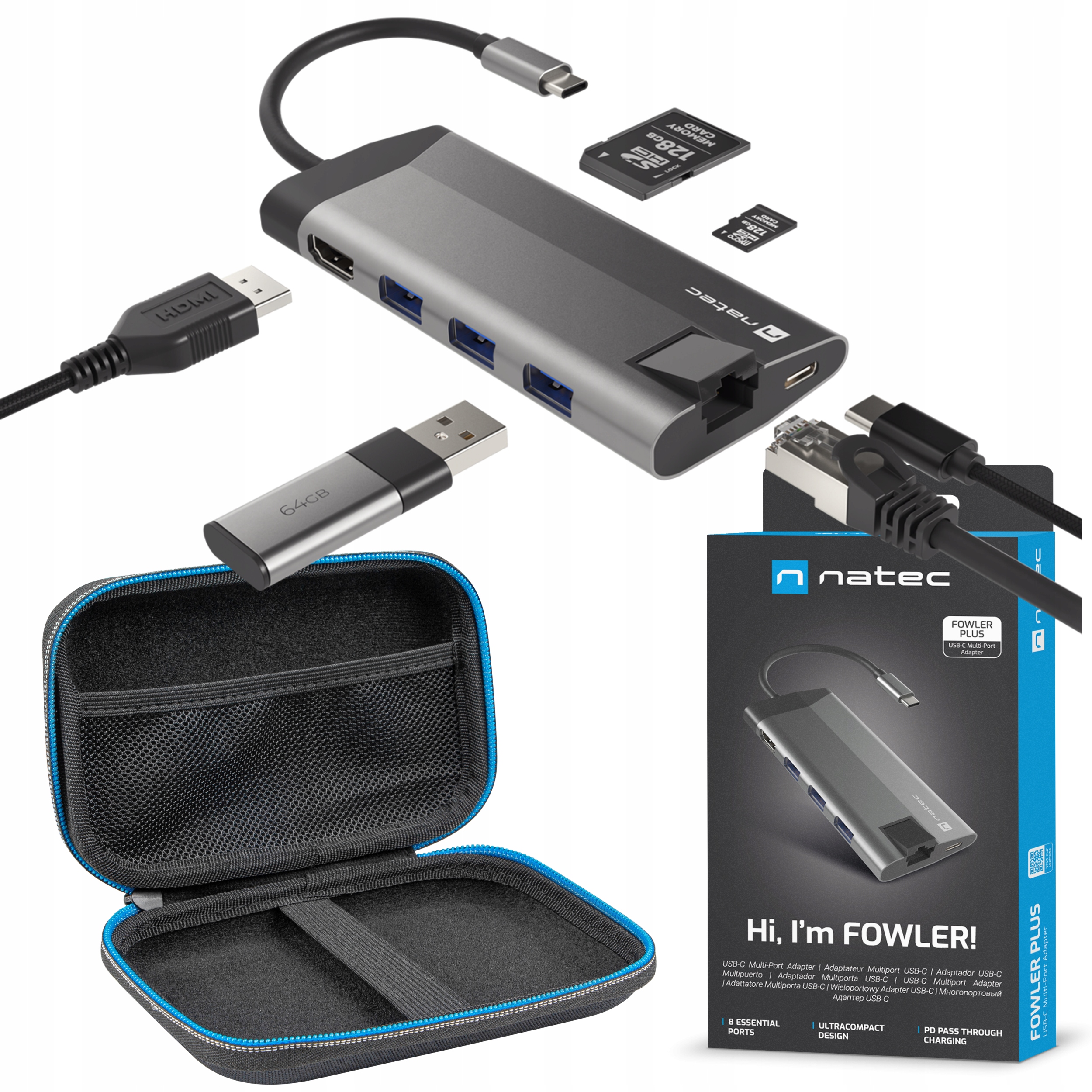 Stacja Dokująca Etui Multiport Fowler Plus Adapter Hub, Hdmi 4K, Sd, DeX