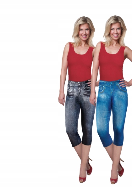 

Spodnie Legginsy Imitacja Dżinsów 3/4 M/L 2 szt