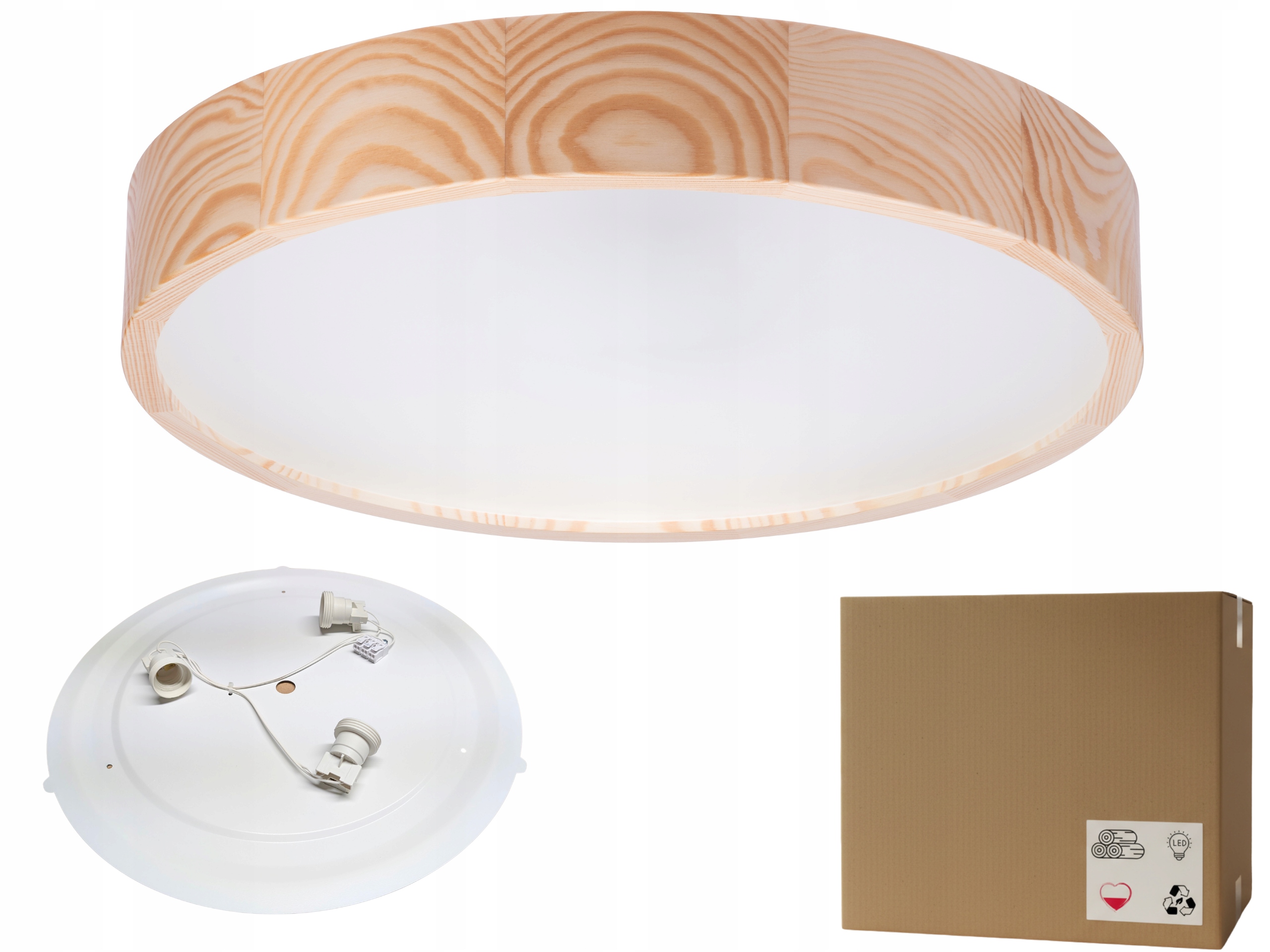 Lampa do obývačky stropná okrúhla Leja fi475 Sosna Led 3xE27 Moderná