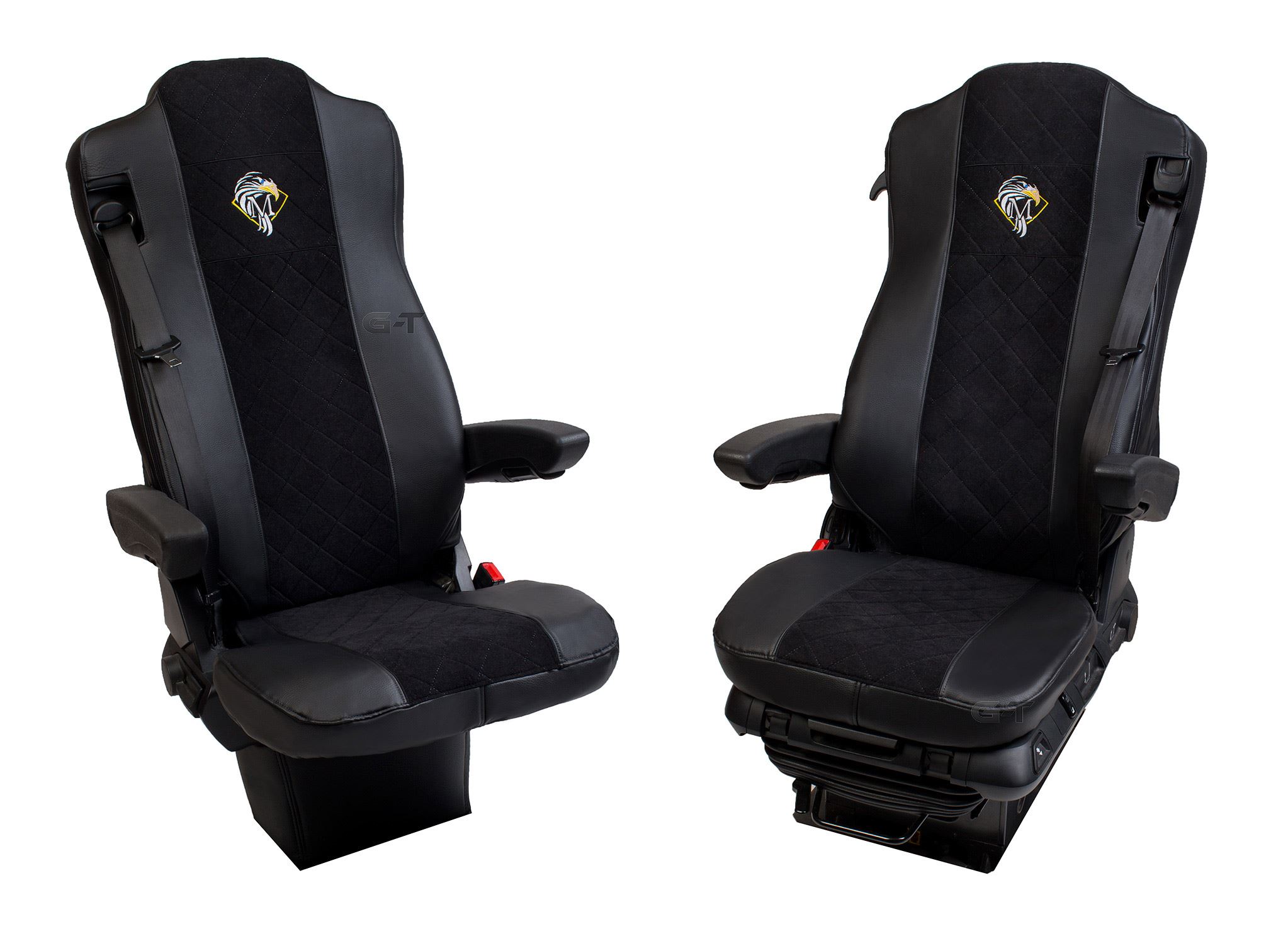 Pokrowce Actros MP4,MP5 2011- Skaj/sztruks Czarny