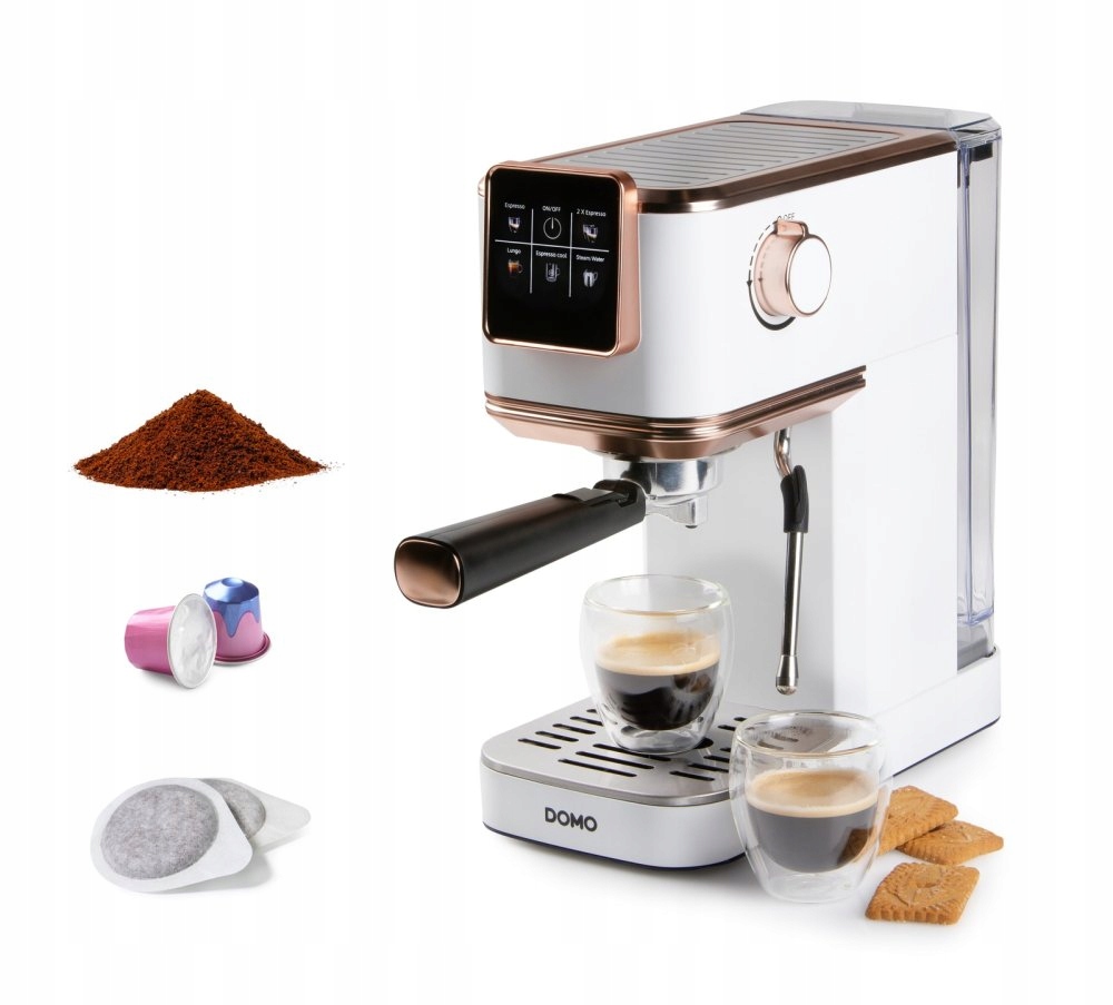 Espresso kávovar 3v1 pákový, na pody aj na kapsule Domo DO746K