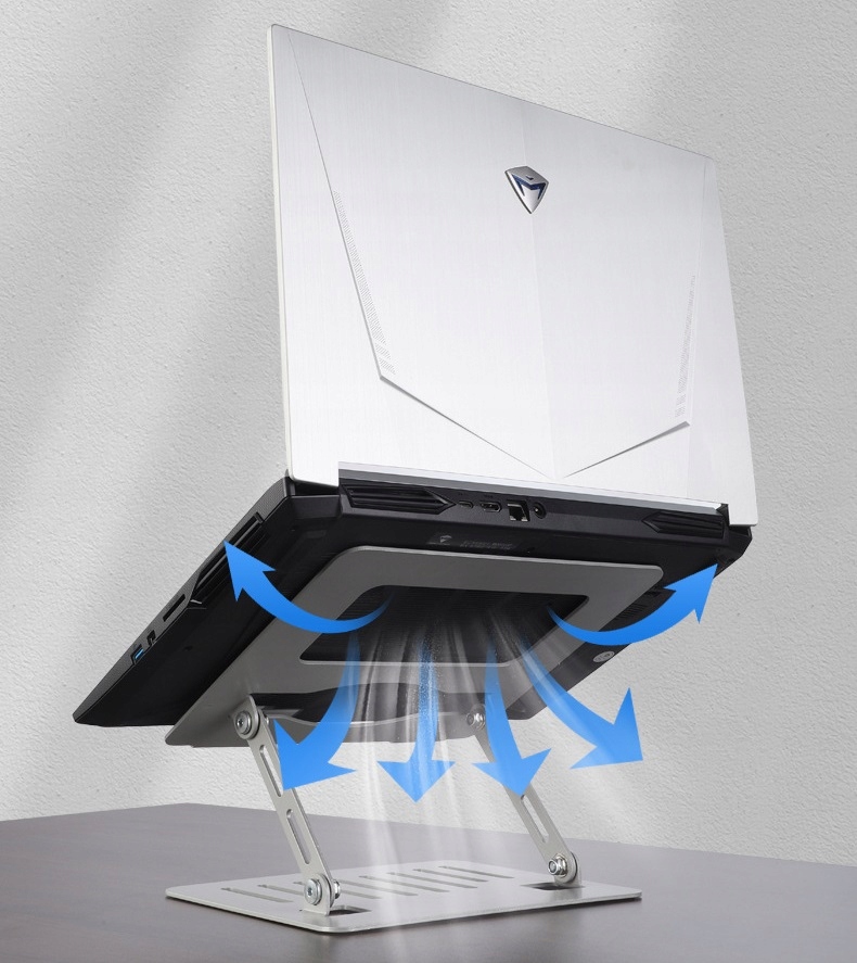 PODSTAWKA POD LAPTOPA SKŁADANA REGULOWANA STOJAK UCHWYT ALUMINIOWY SREBRNY Maksymalna przekątna ekranu 17