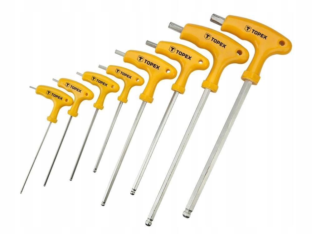 

Klucze imbusowe typu T Topex 2-10 mm zestaw 8 szt