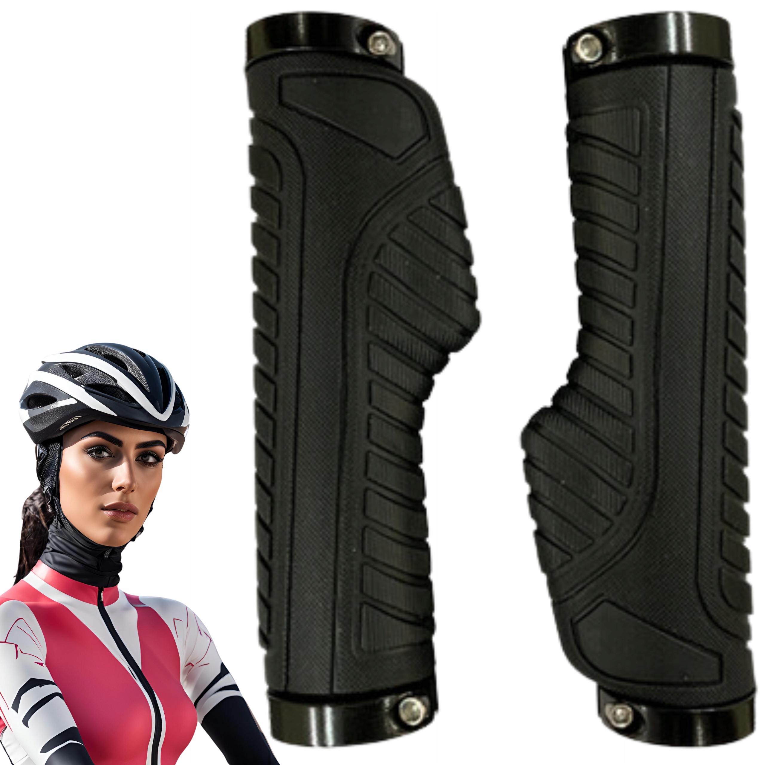 Chwyty kierownicy ergonomiczne 132mm, skręcane Lock, do Mtb i trekkingowych