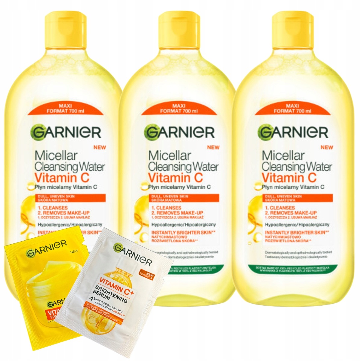 Garnier Skin Naturals Micelární voda s vitamínem Cg 3x700 ml