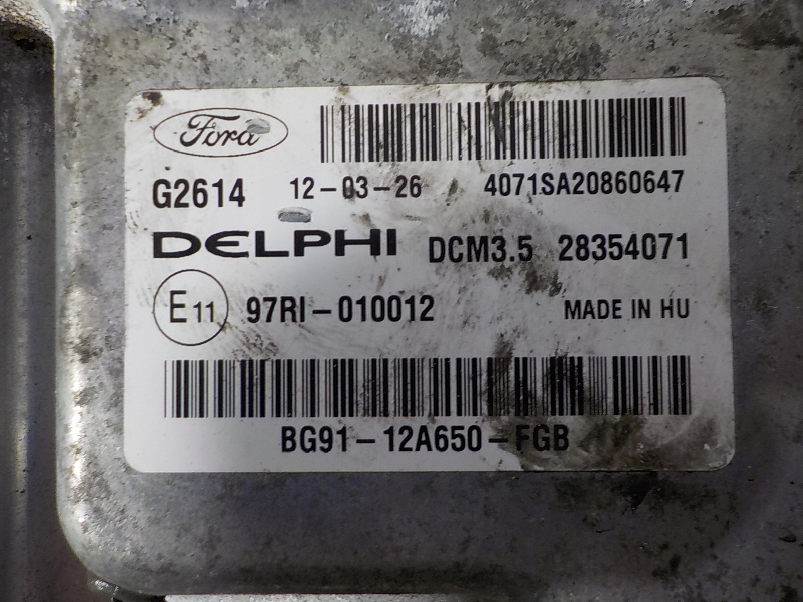 FORD S-MAX and computer control unit BG91-12A650-FGB 28354071