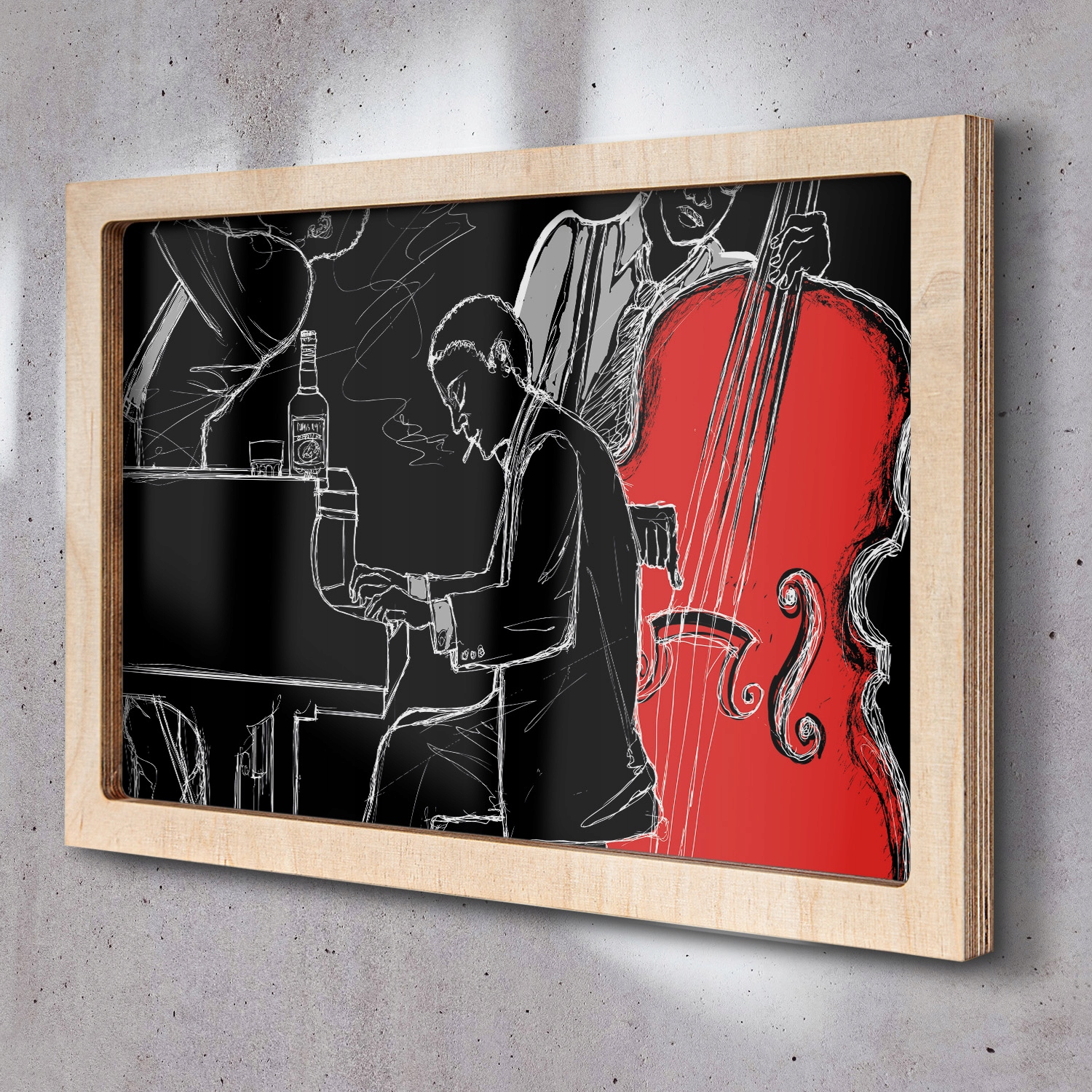 Obraz tisk v eko rámu Kapela koncert jazz 65x45