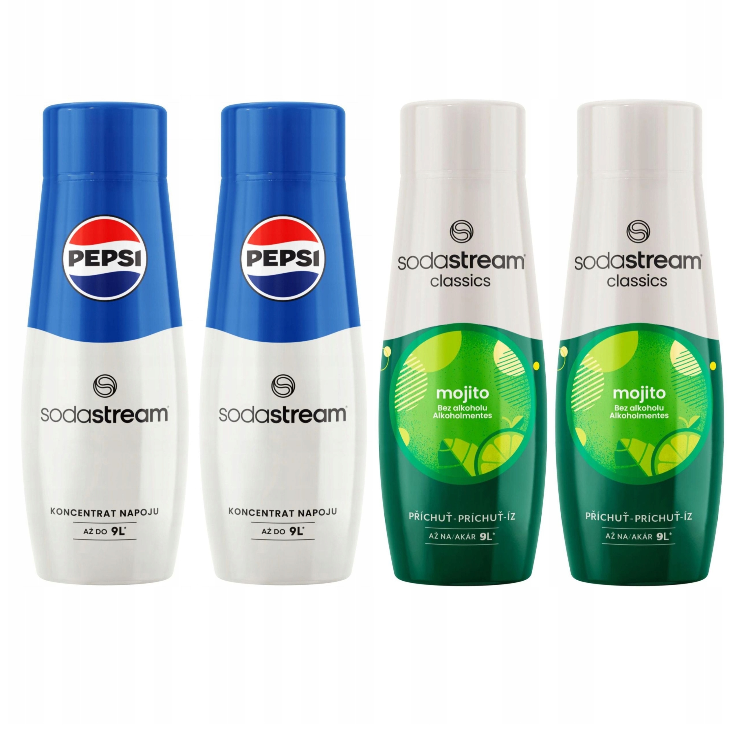 Syropy do saturatora Sodastream koncentraty mix: 2x Pepsi 2x Mojito