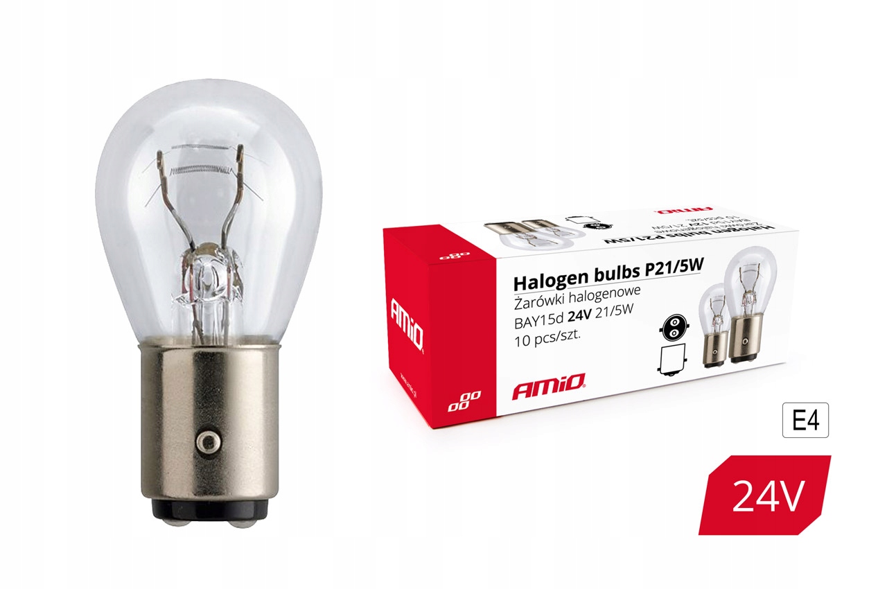 Żarówki halogenowe P21/5W BAY15D 24V 21W/5W 10szt.