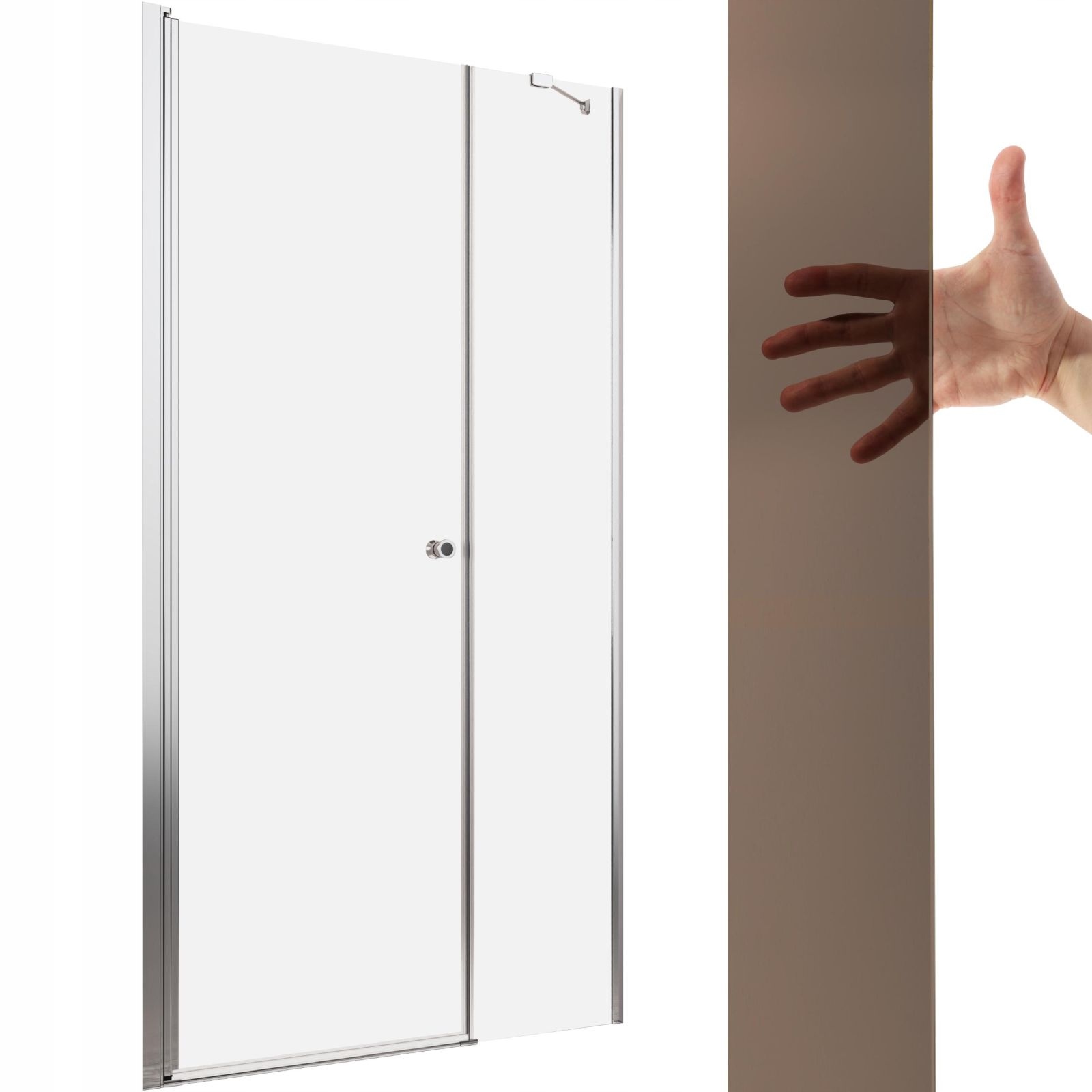 Drzwi prysznicowe szklane prysznic 100 L brązowe