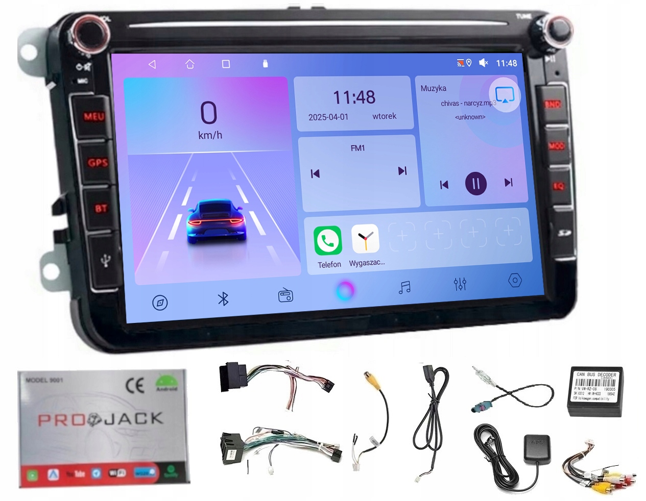 Rádio Navigácia Gps Android Vw Bora 2009-2015 Wifi Carplay 64GB