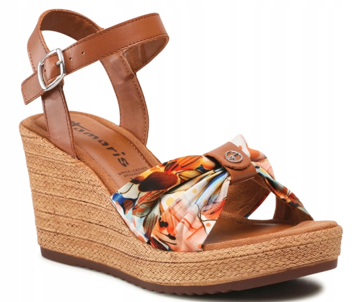 Tamaris Dámské Sandály S Hnědou Kůží A Sponou 38 J1A