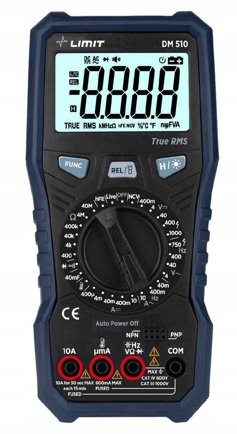 Digitálny multimetr True Rms Limit DM 510 s Ncv a baterkou Cat IV 600V