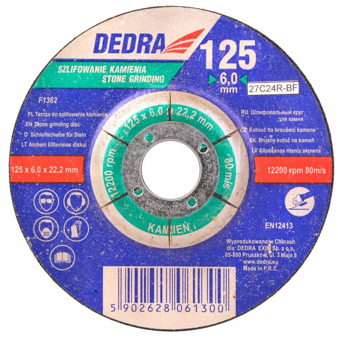 

Dedra Tarcza do szlifowania kamienia 125x6x22,2mm