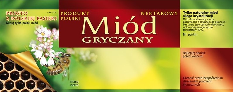 

Etykiety samoprzylepne Duże Miód Gryczany 100szt